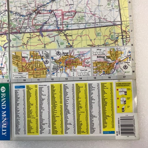 Idaho Montana 2001 Laminated Folding Map Rand McNally OldPaperMaps - Picture 12 of 14