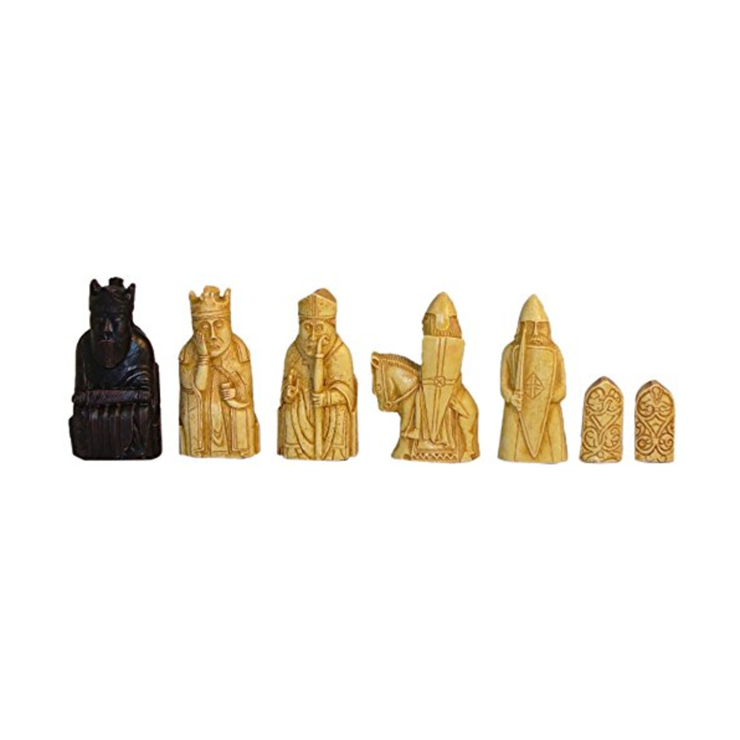 Chess Set - Metal Isle of Lewis Metal Chess Pieces on Inlaid Beechwood –  WorldWise Imports