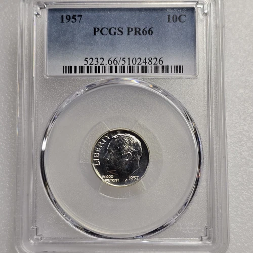 1957 Roosevelt Dime 10C PCGS PR66 Lot 2328