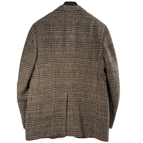 Joseph & Feiss Blazer Jacket Men Large Brown Harris Tweed Plaid Two Button Half - Picture 2 of 20