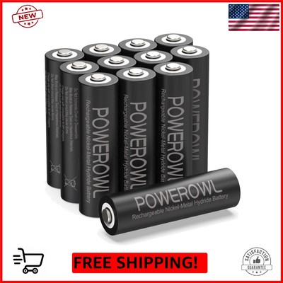 Solar Rechargeable AA Batteries 2800mAh, Wide Temperature Range Battery, Exce...