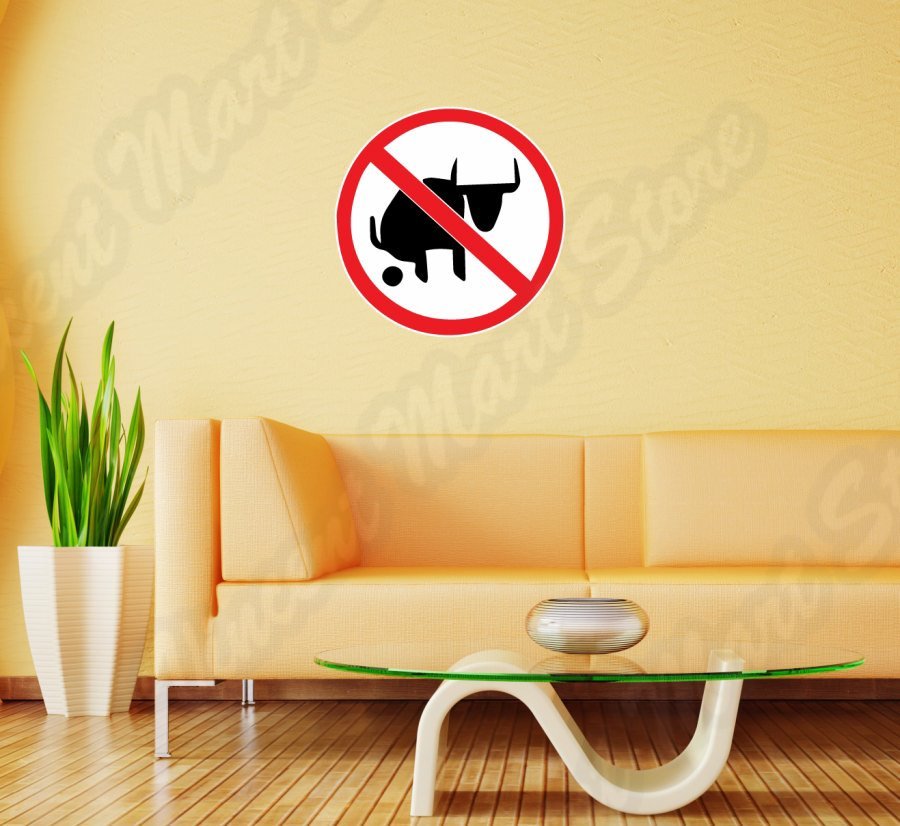 No Bullshit Sign Bull Funny Wall Sticker Room Interior Decor 22