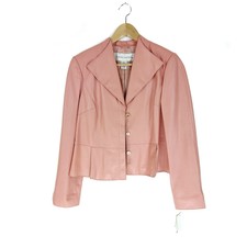 Doncaster Jacket Leather 6 Women's Casual Solid Pink Full Zip Rayon Lined