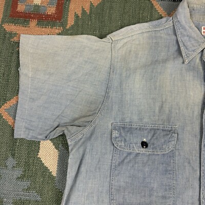 Vintage 50s Hercules Sanforized Chambray Work Shirt Size XL