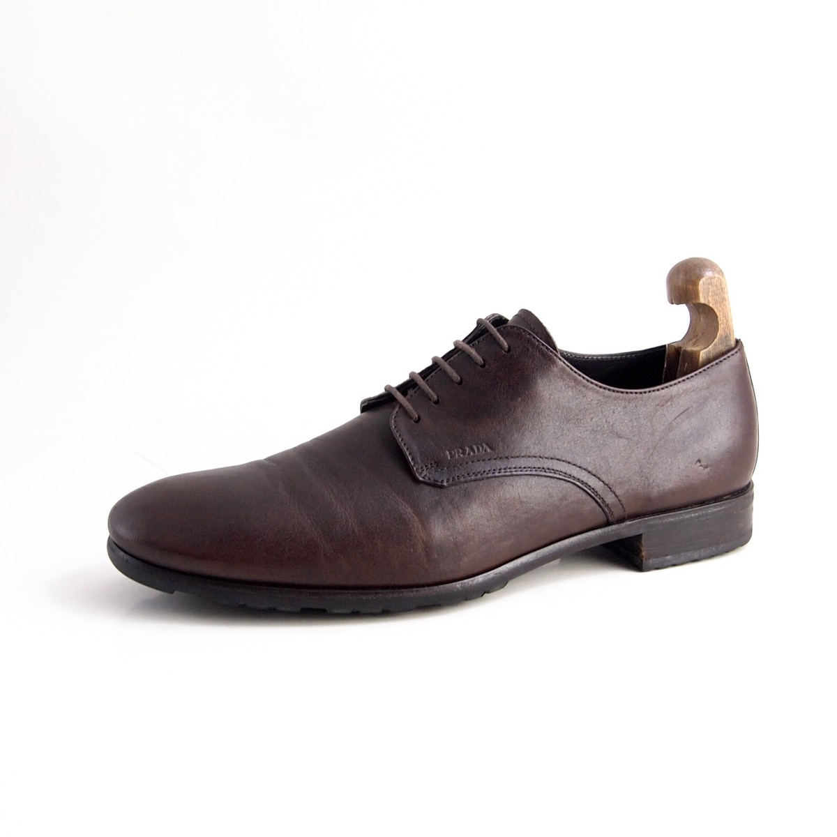 Prada Derby Oxfords 2E2748 Brown Leather Mens Size US 10 EU  display picture 2