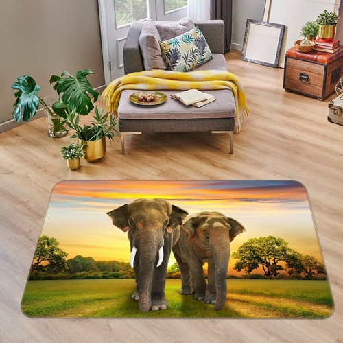 3D Wiese Elefant A531 Tier Spiel Rutschfest Matte Elegant Foto Teppich Amy - Bild 2 von 5