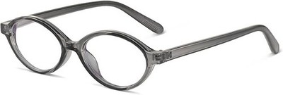 Oval Blue Light Blocking Glasses   Crystal Smoky Brown