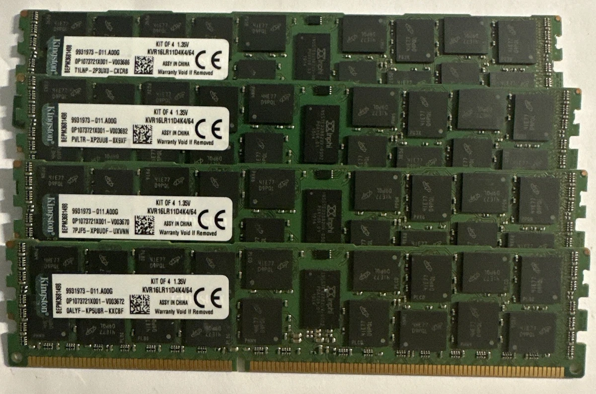 PC3-12800 (DDR3-1600) Computer Memory (RAM) 64 GB Total Capacity