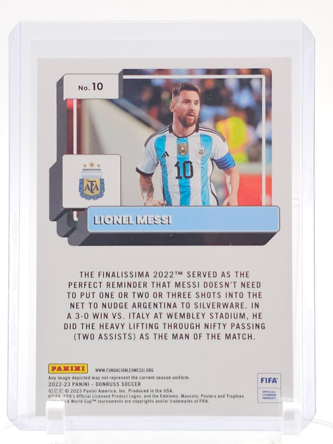 LIONEL MESSI 2022-23 PANINI DONRUSS SOCCER TEAL /199 #10 ARGENTINA Q8169 view 2
