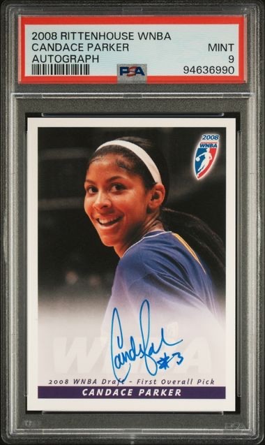 2008 RITTENHOUSE WNBA AUTOS CANDACE PARKER ROOKIE RC PSA 9 AUTO Autograph