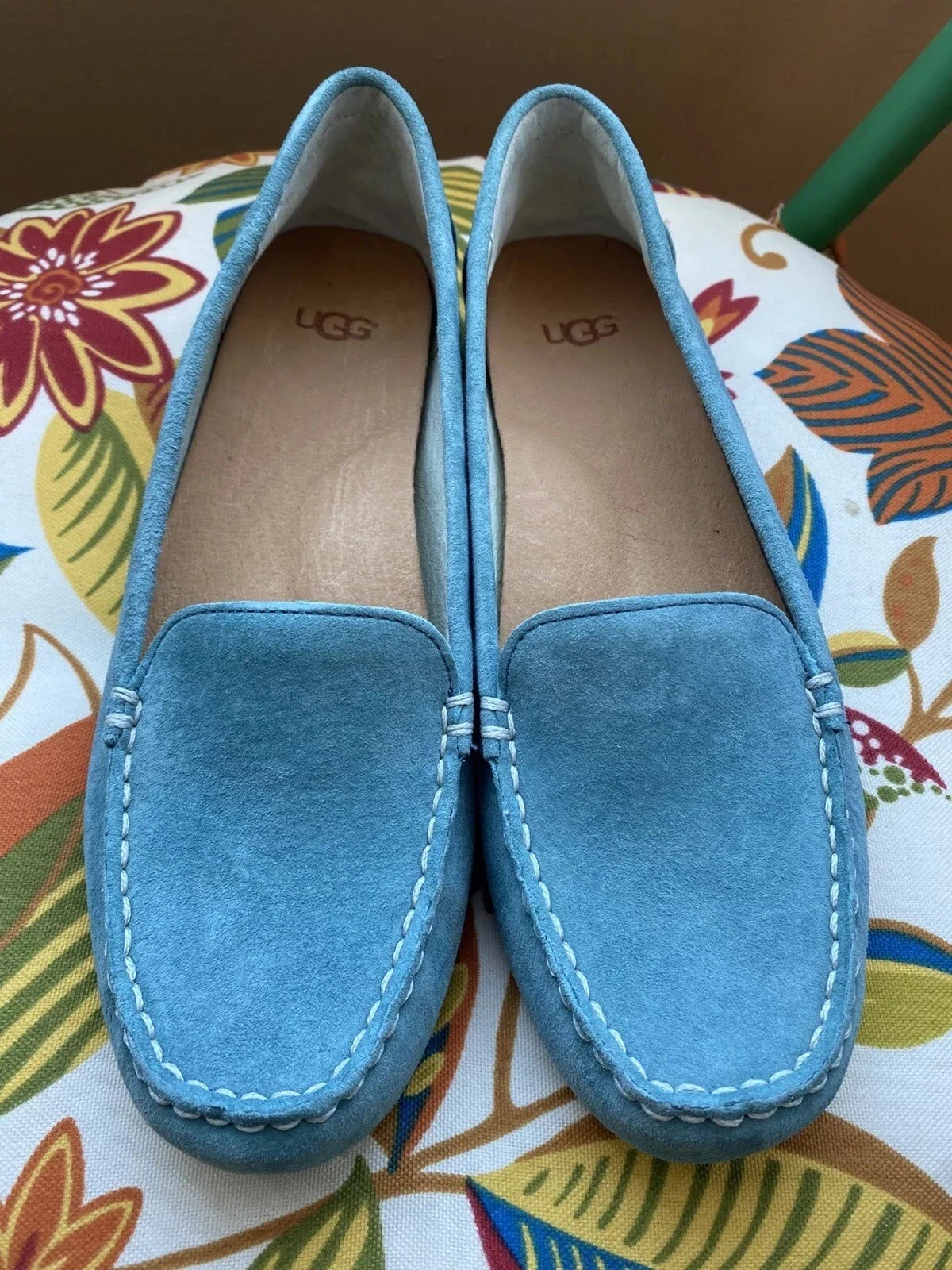 NUOVI UGG Milana mocassini da guida donna blu scamosciato tg. 6 5