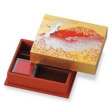 Yamanaka Lacquerware Seal Case Gold Leaf Flying Fuji Japan