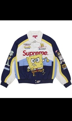 ジャケット・アウター Supreme SpongeBob Hamilton Racing Jacket SUPREME®/SPONGEBOB SQUAREPANTS JEFF HAMILTON RACING JACKET S WHITE