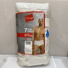 Hanes Ultimate Tagless Briefs Men's White 7-pack Size XL - Damage Packaging