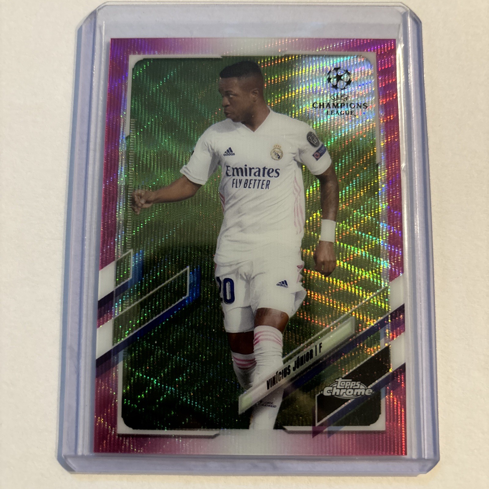 2020-21 Topps Chrome UEFA Champions League Pink X-Fractor #89 Vinicius Junior