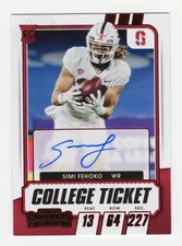 2021 Panini Contenders Draft Picks College Auto Simi Fehoko #253 RC Stanford