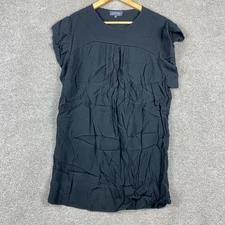 Magali Pascal Women’s Dress S Black Shift Mini Short Sleeve Casual Boho Rayon