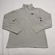 Men  s The North Face Fleece 1/4 Zip Pullover  Light Gray  Size Small