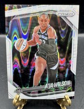 2025 Panini Prizm WNBA - A'ja Wilson #76 White Seismic Prizm