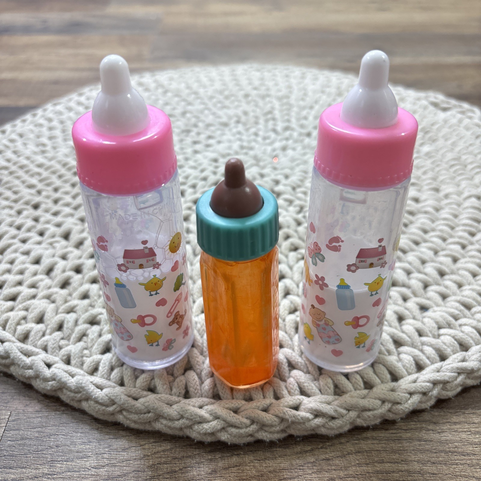 Baby Doll Bottles LOT 3 Magic Disappearing Milk & Juice Bott