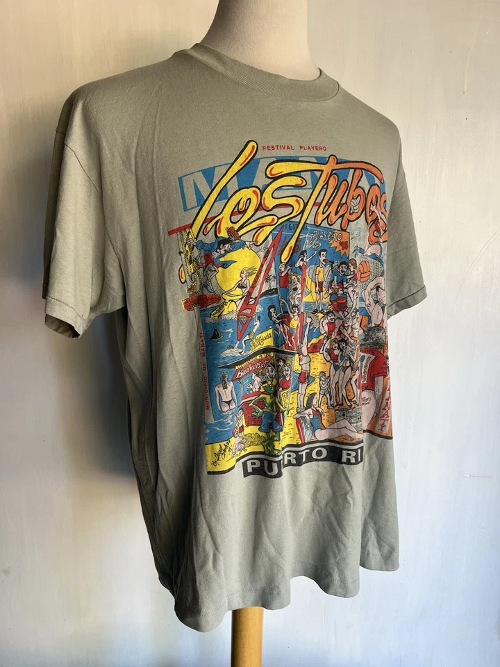 Camiseta LOS TUBOS FESTIVAL PLAYERO PUERTO RICO (1995) Vintage Años 90 Grande (42-44) Foto 2 de 4