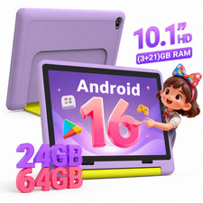 AEEZO 2026 Kids Tablet 10.1" Android 16 24GB+64GB Five-core Free protective case
