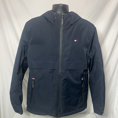 Tommy Hilfiger- Hooded Performance Jacket, Men's size Large , Navy blue