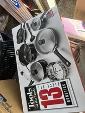 Tools of the Trade 13 Piece Stainless Steel Cookware Set New