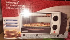 Brentwood TS-345B Toaster Oven Stainless 4 Slice Timer Temperature Control