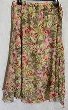 Sag Harbor Skirt Women Floral Flowy Pull On Romantic Cottagecore Coastal Sz 14