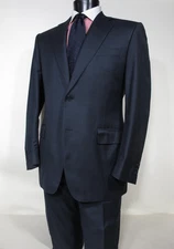 Canali 1934 Current Suit Navy Blue Wool 42R 2 Button Double Vent Full Canvas