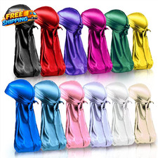 12Pcs Durag Pack Durags for Men Silky Silk Durag for Men Women Waves Satin Du
