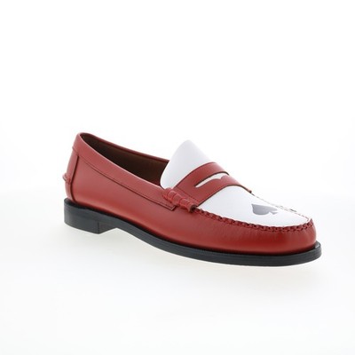 Sebago Classic Dan Gambling Herren Rot Leder Freizeitschuh 48