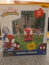 Disney Junior Marvel Spiderman 4' Inflatable Yard Sprinkler Brand New In Box