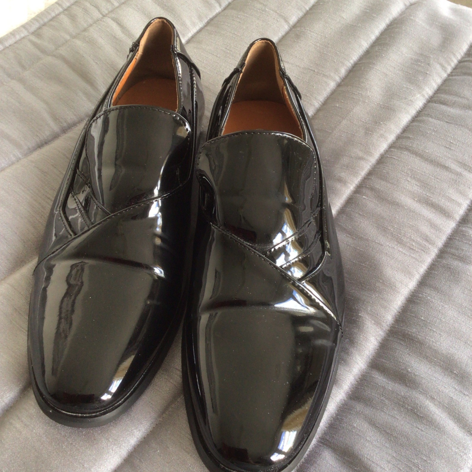 ZAPATOS FORMALES DE CHAROL PARA HOMBRE. VESTIDO DE OFICINA DE BODA DE FIESTA TRAJE TALLA 9... FRANQUEO GRATUITO