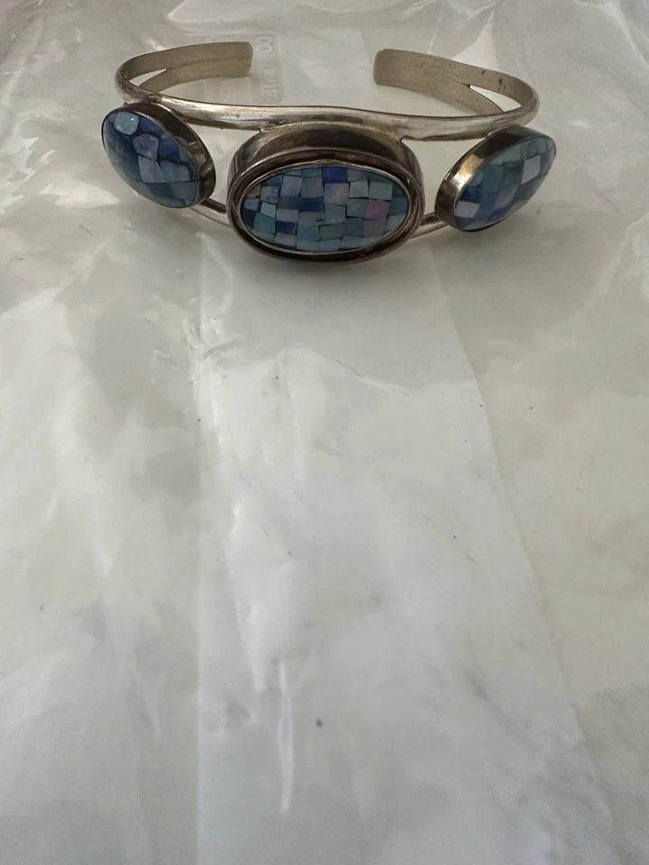 Двусторонний браслет-манжета из бирюзы и опала Sterling Jay King DTR 26 г i16081 - Изображение 4 из 4