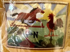Vintage 1984 Needlepoint DIY Kit The Creative Circle #1520 Weathervane 12x16”