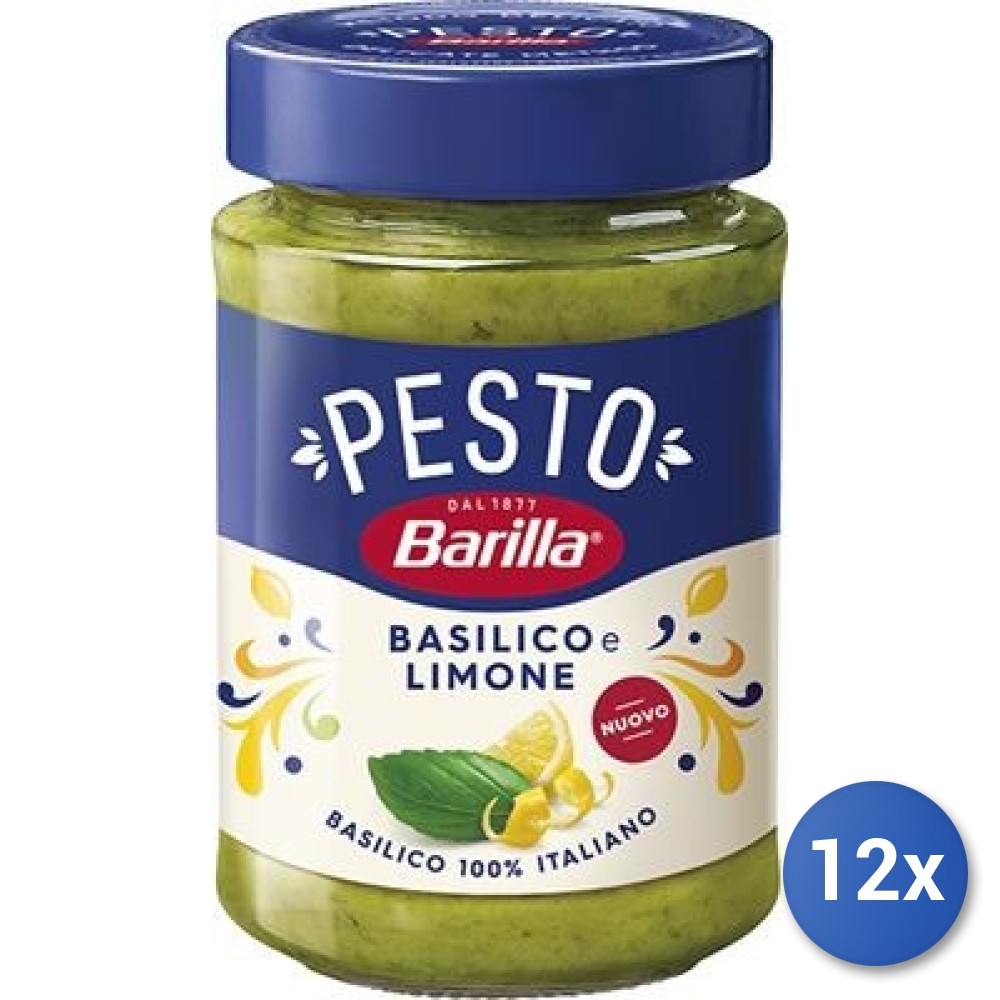 12X Multipack Pesto Barilla Gr 190 Basil Lemon