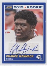 2013 Score 2013 Rookie Blue Signatures Chance Warmack #436 Auto 0a1