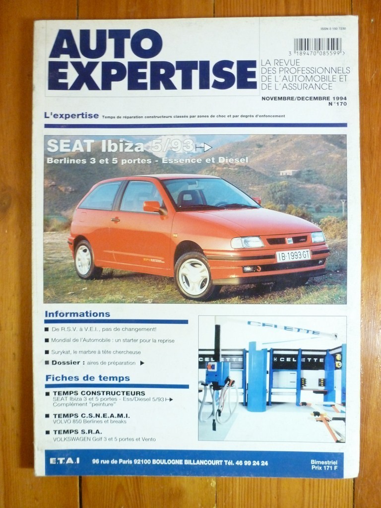 Seat Ibiza 1993 revue technique automobile RAE neuve sous film