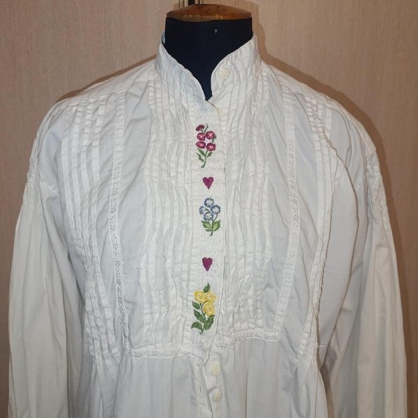 Women American Vintage Shirt White Cotton 40 / L / #50JD
