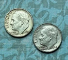 LOT - COOL 1963 "D" (FSB) & 1964 "D" (FB)  "VERY FINE" silver dimes, BOLD "D" mm