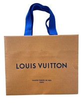Louis Vuitton 8.5x7x4.5 Reusable Shopping Paper Bag Small Orange Blue Handles