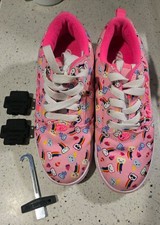 Heelys Pro 20 Prints Pink Rainbow Skate Shoes Youth Sz 4 Women Sz 5 W/TOOLS