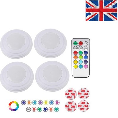 Batteriebetriebene RGB Unterbauleuchten mit Timer & einfacher Installation - 4er Pack