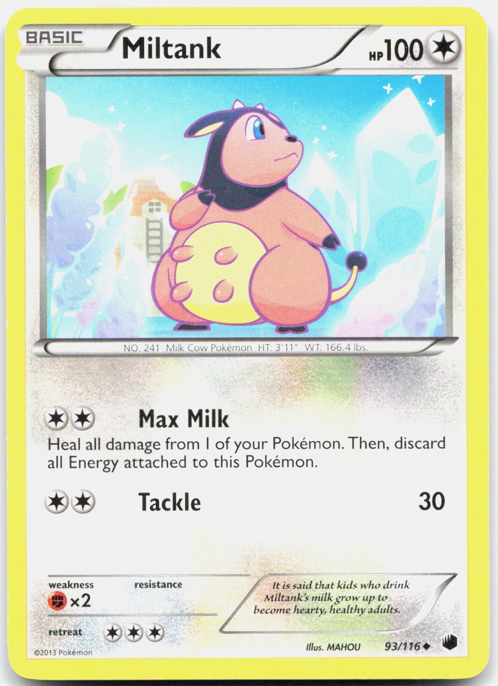 Miltank 93/116 Uncommon Plasma Freeze Pokemon Lightly Played