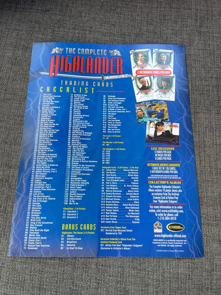 Highlander - The Complete - Original  A4 Flyer / Sell Sheet /Poster - Image 2 of 2