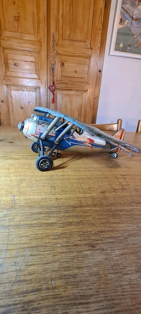ANCIEN JOUET FRANCE Jml Avion Tole Mecanique Cle 1940 Helice Jep Cr Ml