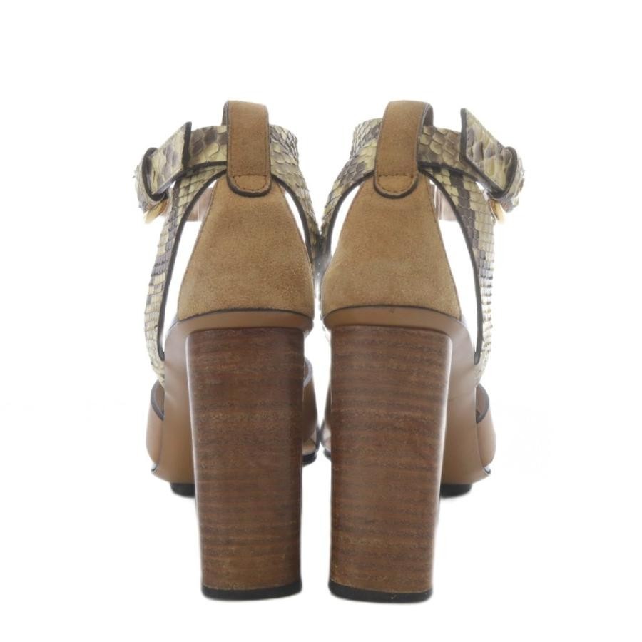 Gucci High Heel Sandals Python Strap Leather 37 B… - image 3