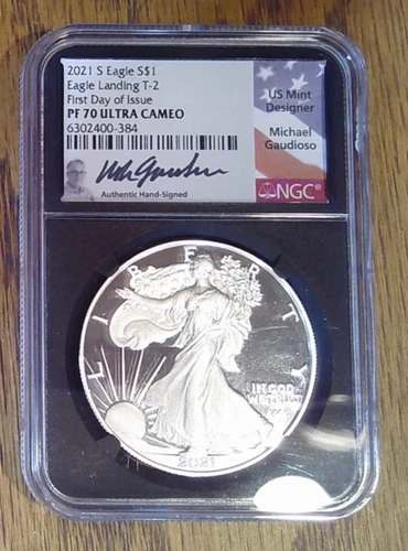 2021-S Type 2 Proof $1 Silver American Eagle NGC PF70 Ultra Cameo Gaudioso (384)